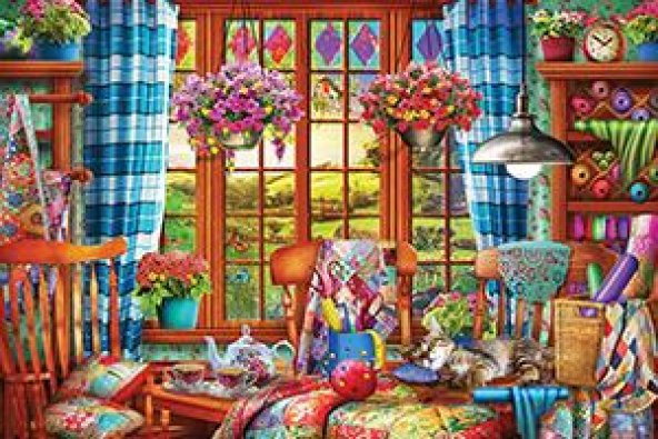 KS Puzzle 1000 Parça Stitching Room Dikiş Odası - 2