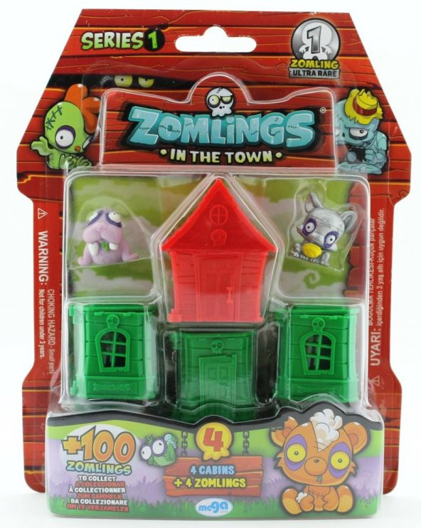 Zomlings 4Lü Paket Seri 1 Kırmızı Evli  P00972
