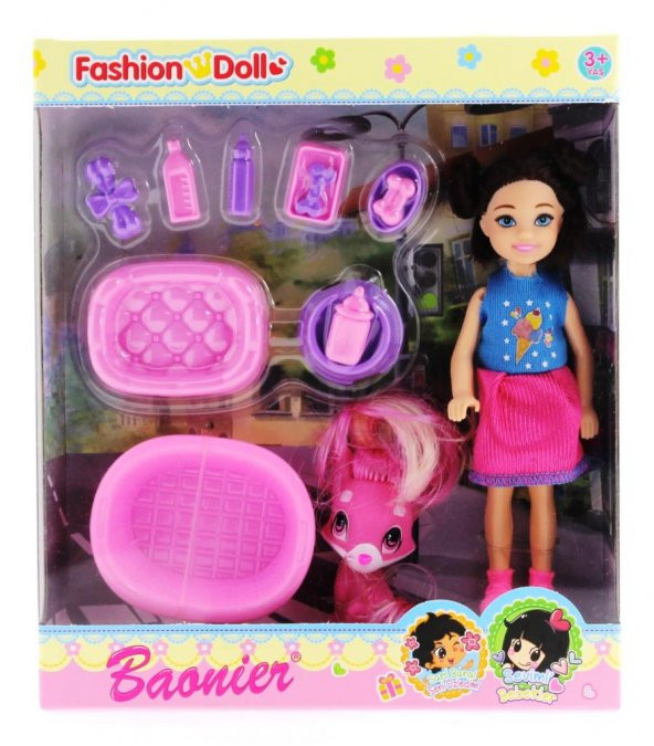 Baonier Kız Bebek Evcil Hayvan Seti - Resim 3