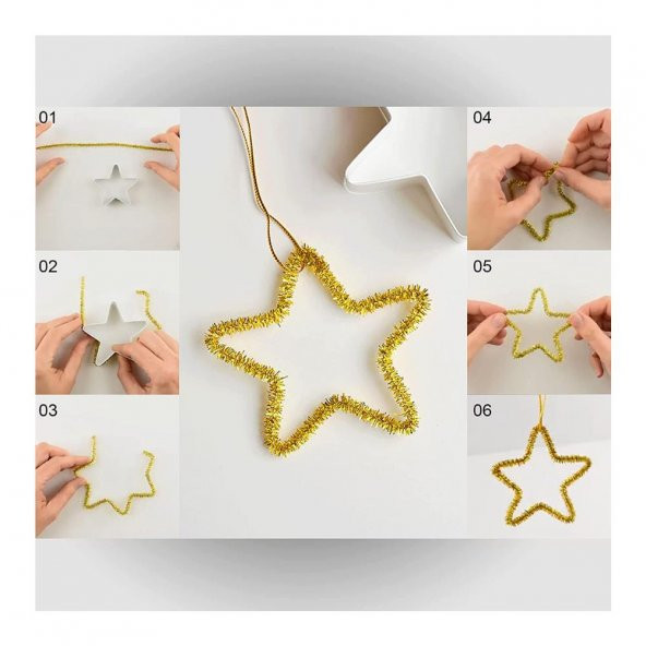 Metalik Şönil Renkli 30 Cm 50li 1 Paket Artlantis 30 Cm Renkli Metalik Tüylü Tel 50 li 1 Paket - 4