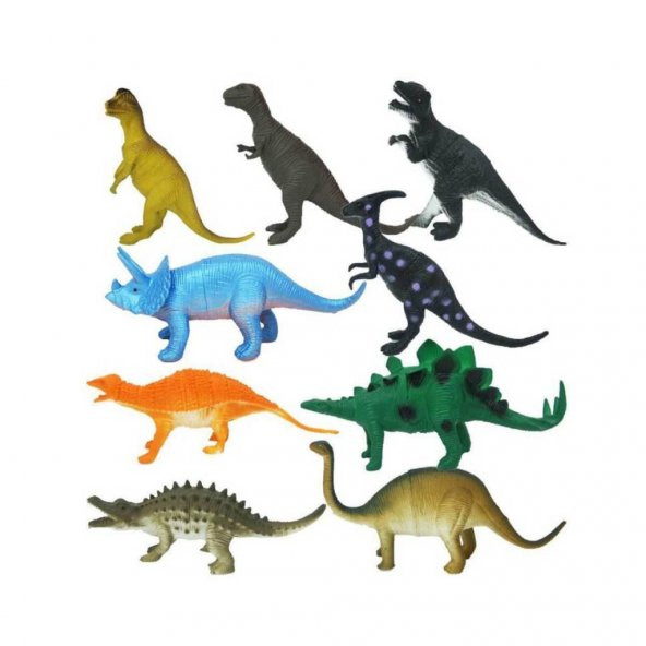 0714 Dinozorların Dünyası Poşetli 9lu Hayvan Oyun Seti -Sunman