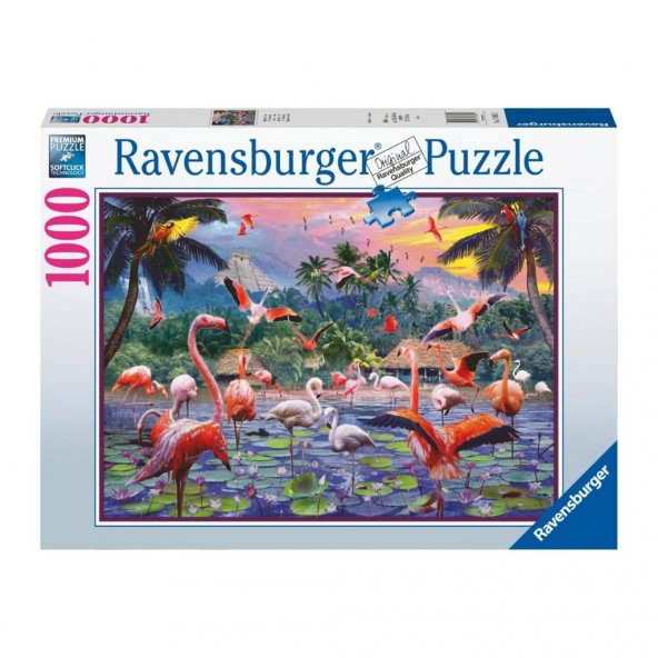 170821 Ravensburger, Pembe Flamingolar - 1000 Parça Puzzle - 1