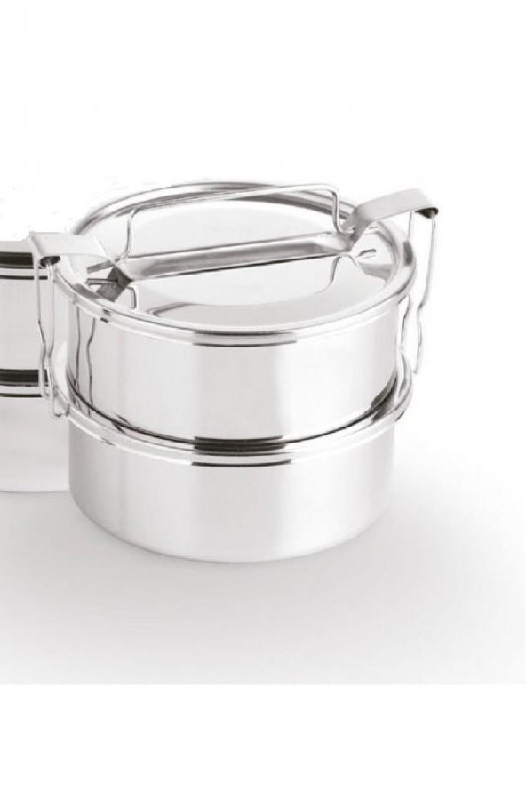 Paslanmaz Çelik 2li Sefer Tası 1 Lt Tek Kişilik Yemek Taşıma Kabı 500ml x2 Isıtılabilir 100 Metal