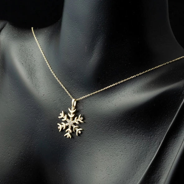 14 Ayar Altın Kartanesi Kolye - Resim 2