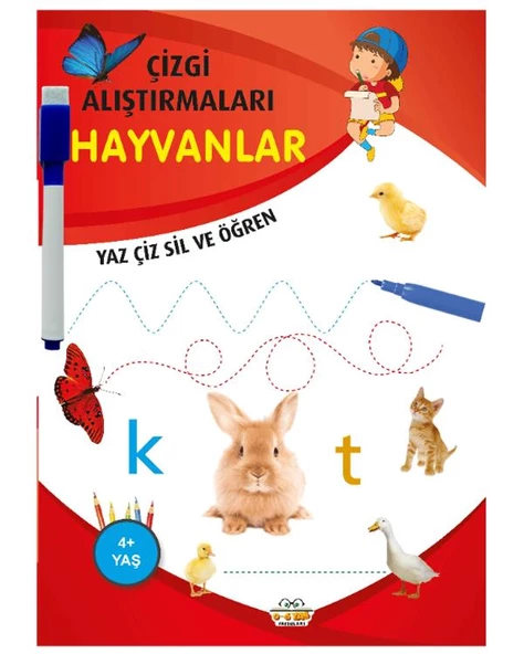 Çizgi Alıştırmaları Hayvanlar 0 6 Yaş Yayınları