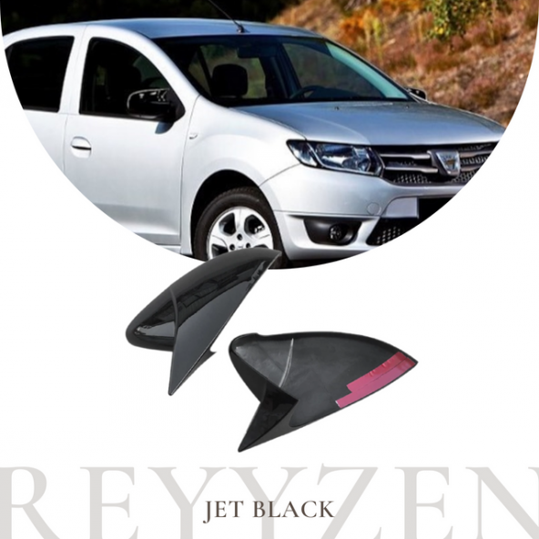 Reyyzen Dacıa Logan 2009-2020 Yarasa Ayna Kapağı Jet Black - 1