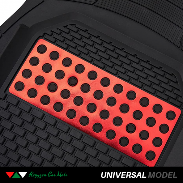 Reyyzen Bmw 1 Serisi E87 Paspas Üniversal Oto Paspas 3D Havuzlu Kesilebilir Kırmızı 05-2010 - 5