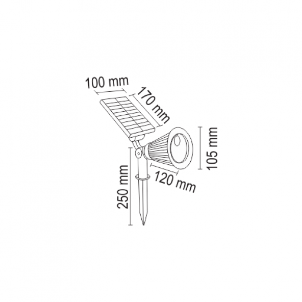 HELİOS Solar Spot Aydınlatma IP 65 GÜNIŞIĞI (88-2004) HS-4003 - 2