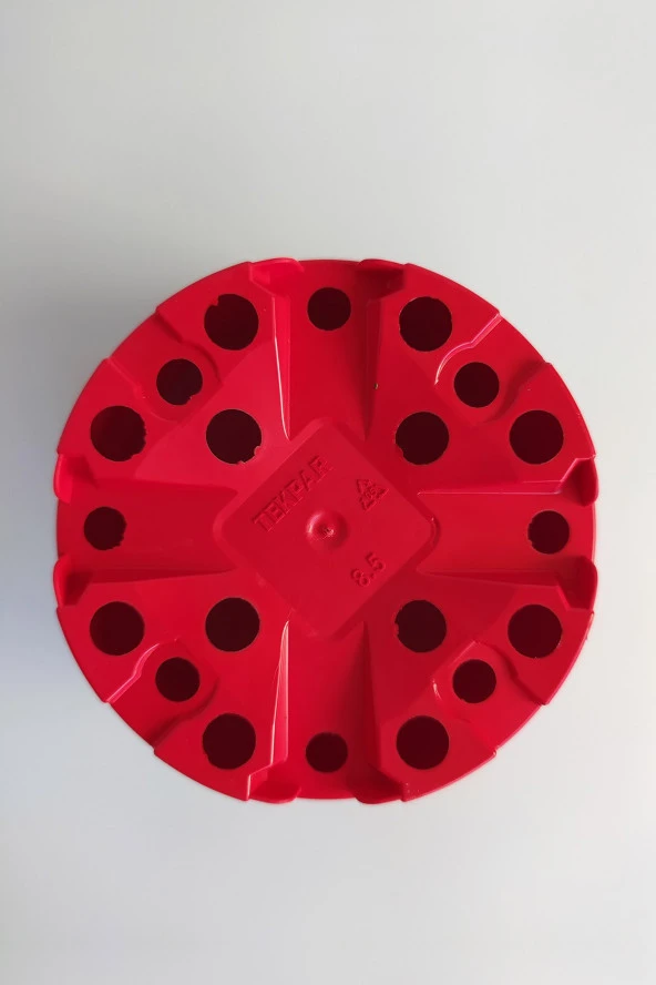8.5 cm Kaktüs Sukulent Saksısı 5 Adet Kırmızı Tekpar Plastik Üretim Saksısı Bol Drenaj Deliği - 3