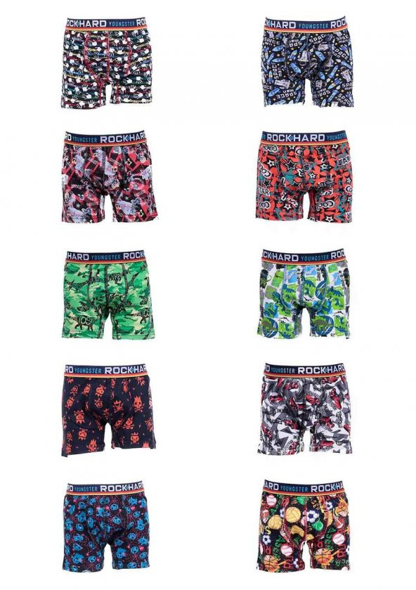 Rock Hard Desenli Erkek Çocuk Boxer 62024 | Standart