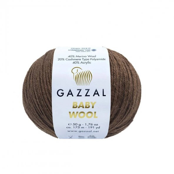Gazzal *  Gazzal Baby Wool El Örgü İpi | Kahverengi 807   Gazzal JİBOWE orjinal ürünler satıcısı