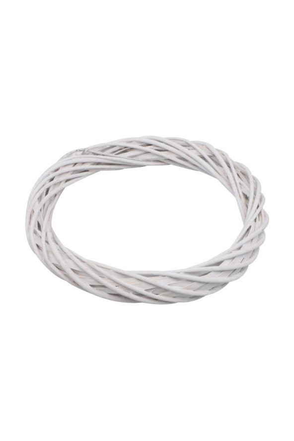 Bambu Kapı Süsü Halkası 25 Cm Beyaz