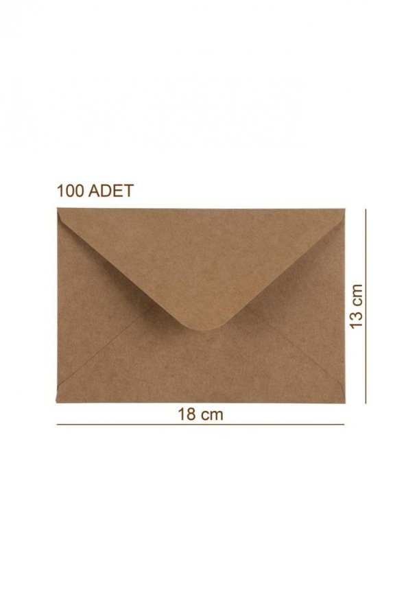 100 Adet Mektup Zarfı 13x18cm 100gr. Kraft - 2