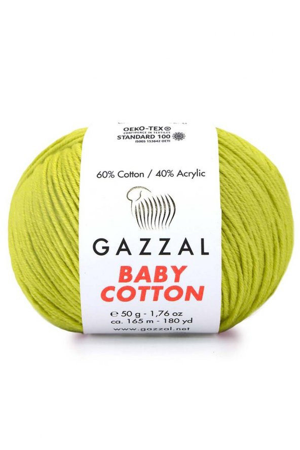 Gazzal *  Gazzal Baby Cotton El Örgü İpi Limonata 3457   Gazzal JİBOWE orjinal ürünler satıcısı