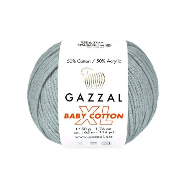 Gazzal *  Gazzal Baby Cotton XL El Örgü İpi Gri 3430   Gazzal JİBOWE orjinal ürünler satıcısı