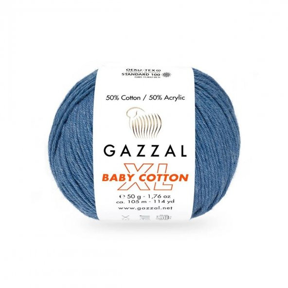 Gazzal *  Gazzal Baby Cotton XL El Örgü İpi Kot Mavi 3431   Gazzal JİBOWE orjinal ürünler satıcısı