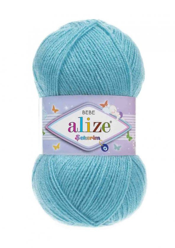 Alize *  Alize Şekerim Bebe El Örgü İpi Turkuaz 287   Alize JİBOWE orjinal ürünler satıcısı