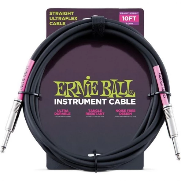 ERNIE BALL P06048 Düz/Düz Siyah 3mt Enstrüman Kablosu - 2