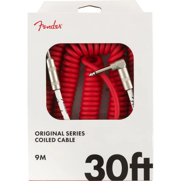 Fender Original Coil Cable Düz/L Uçlu 9m Fiesta Kırmızı Enstrüman Kablosu