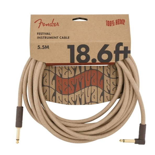 Fender Festival Düz/L Uçlu 5m Pure Hemp Natural Enstrüman Kablosu