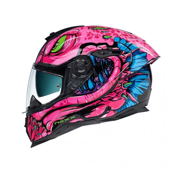Motosiklet Kaskı Nexx Sx100R Abisal Pembe Mavi Kask Motosiklet Kaskı - 3