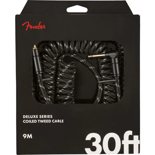 Fender Deluxe Coil Cable 9m Siyah Tweed Enstrüman Kablosu