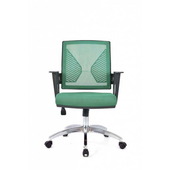 Herkese Mobilya Sante Yeşil Fileli Krom Çalışma Koltuğu Ofis Koltuğu