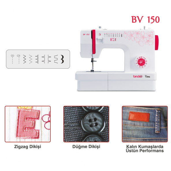 Bindallı Vera BV 150 Ev Tipi Dikiş Makinesi - Resim 2