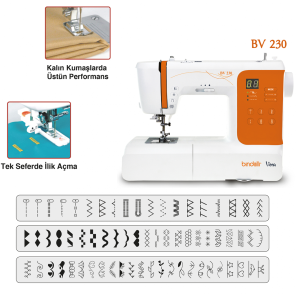 Bindallı Vera BV 230 Elektronik Ev Tipi Dikiş Makinesi - Resim 2