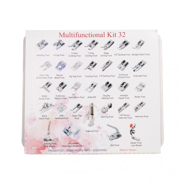 32 Parça Ev Tipi Dikiş Makinesi Ayak Seti - Resim 3