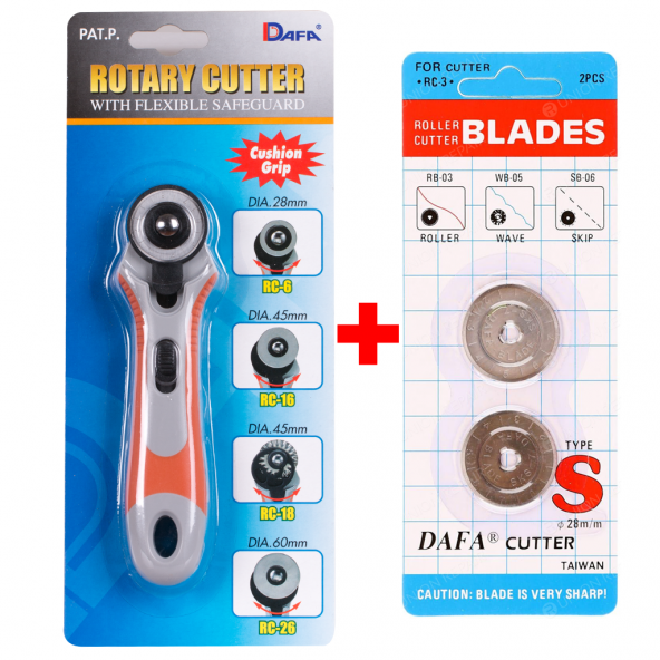 Rulet Kumaş Kesici 28mm + Yedek Düz Bıçak ürün görseli 1