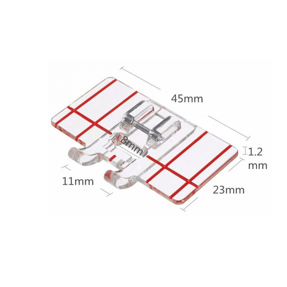 Çok Çizgili Dekoratif Dikiş Ayağı Şeffaf 7 mm - 3
