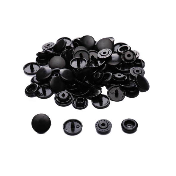 Çıt Çıt Seti Plastik Siyah 100 Set