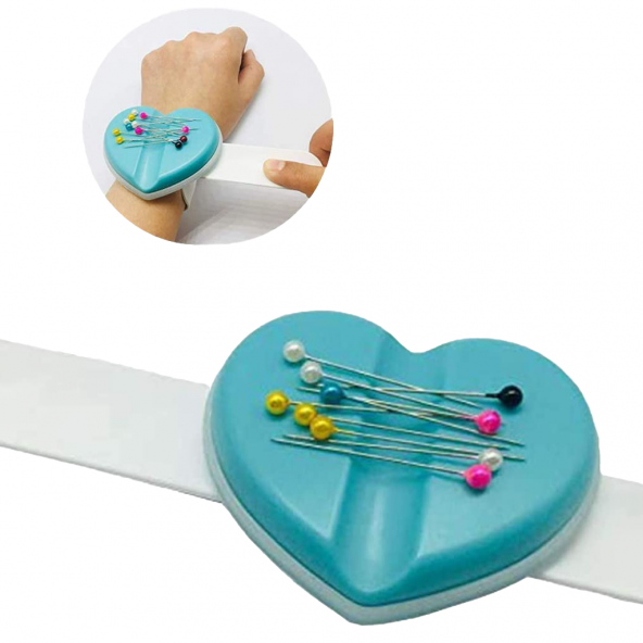 Mıknatıslı İğne Tutucu Bileklik Kalp Yeşil - Resim 2