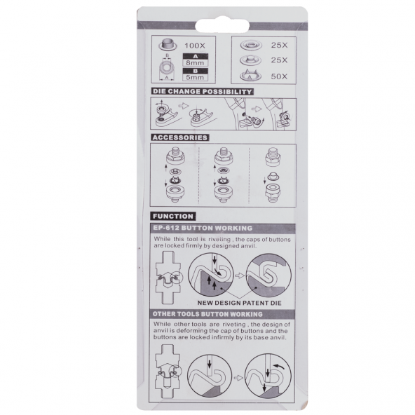 Metal Çıt Çıt ve Kuşgözü Çakça Pensi Seti - Resim 3