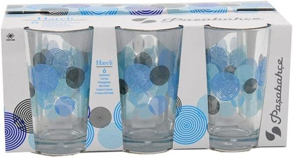 Paşabahçe Mavi Halka Desenli Kahve Yanı Su Bardağı 100 cc