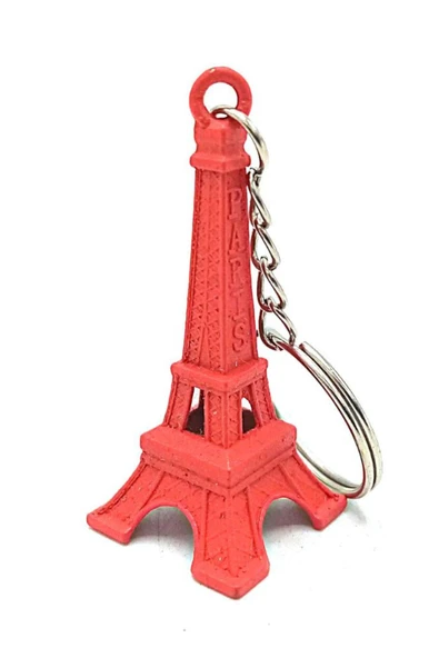 Paris Eyfel Kulesi 3D Metal Anahtarlık Kırmızı - Resim 4