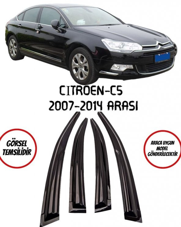 Citroen C5  2007-2014  Cam Rüzgarlık 4lü  Takım