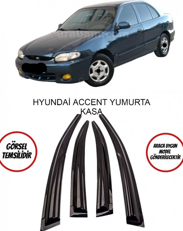 Hyundai Accent Cam Rüzgarlığı 4lü 1998-2003 Arası