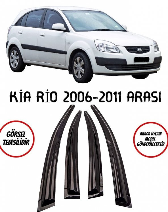 Kia Rio HB 2006-2011 Arası Cam Rüzgarlığı 4lü Takım