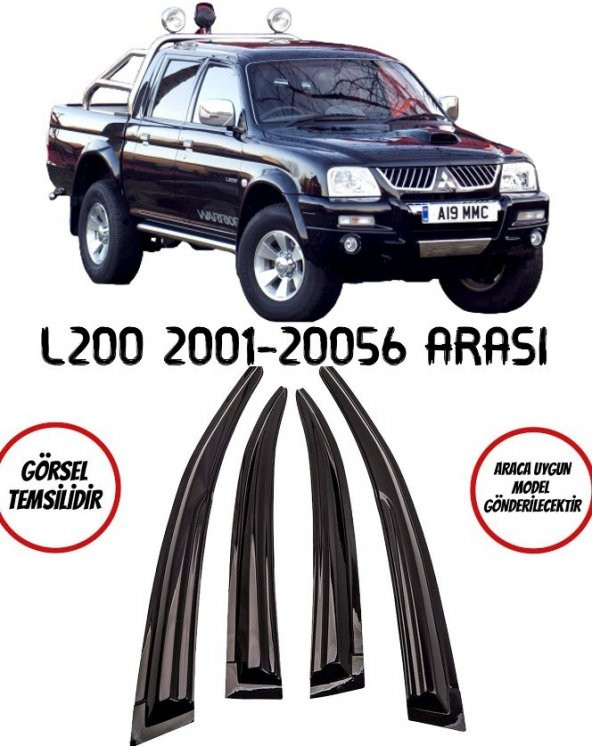 Mitsubishi L200 Cam Rüzgarlığı 4lü 2001-2006 Arası