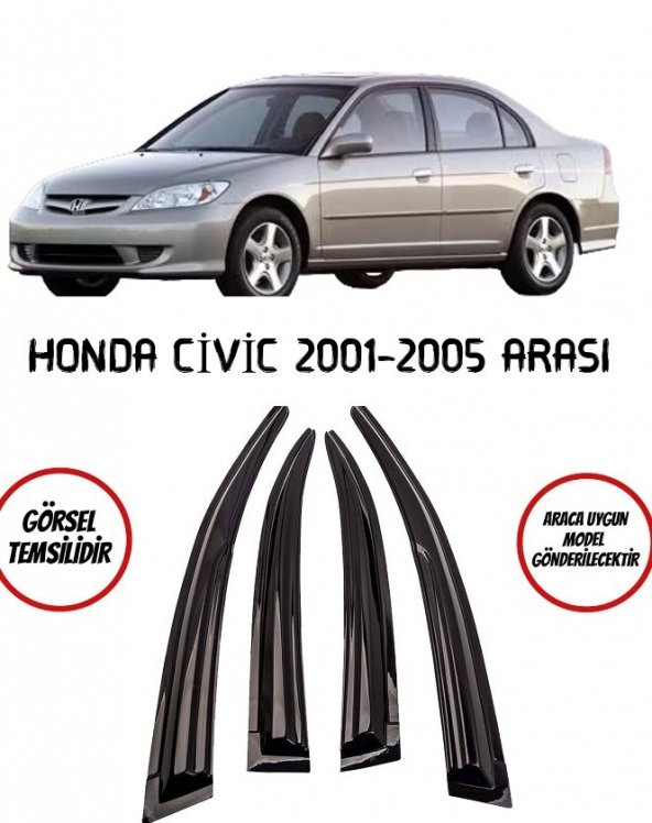 Honda Civic Cam Rüzgarlığı 4lü 2001-2005 Arası