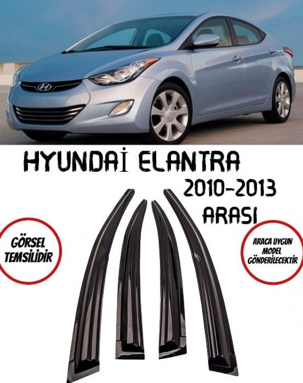 Hyundai Elantra 2010-2013 Cam Rüzgarlık 4 lü Takım