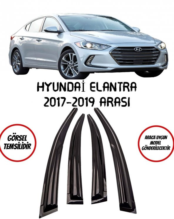 Hyundai Elantra 2017-2019 Arası Cam Rüzgarlığı 4lü Takım