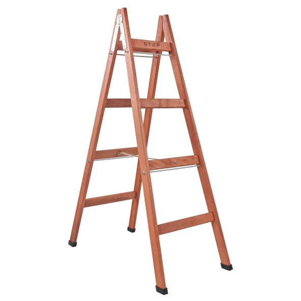 4 BASAMAKLI ÇİFT ÇIKIŞLI AHŞAP MERDİVEN (YÜKSEKLİK 1.40 MT) - 3