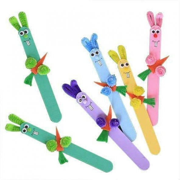 Kraf Kids Ahşap Çubuk Renkli Küçük 50li KK171 - 4