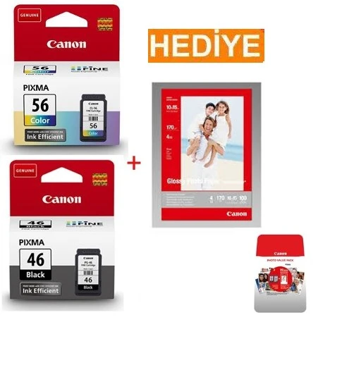 Canon Pg 46 Cl 56 Kartuş Seti E404 E484 E3140 - Resim 2