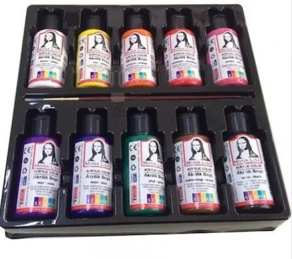 Südor Mona Lisa Akrilik Boya 10 Renk X 40 ml+ Fırça Set ML122 - 2