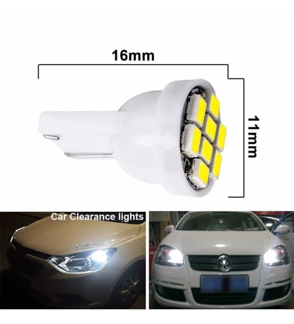 10 Adet Turuncu Renk T10 Park Ampulü Dipsiz Ampul Led Ampul Her Araca Uyar Bagaj Plaka iç aydınlatma - 4
