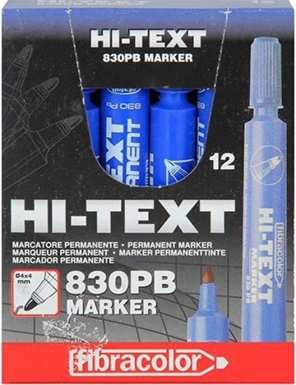 Hi-Text 830PB Yuvarlak Uç Koli Kalemi 12li Mavi ürün görseli